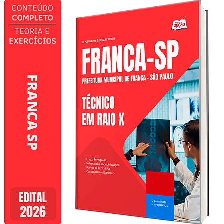 Apostila Prefeitura de Franca SP 2026 - Técnico em Raio X