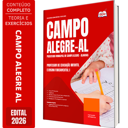 Apostila Prefeitura de Campo Alegre AL 2026 - Professor de Educação Infantil e Ensino Fundamental 1