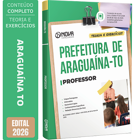 Apostila Prefeitura de Araguaína TO 2026 - Professor