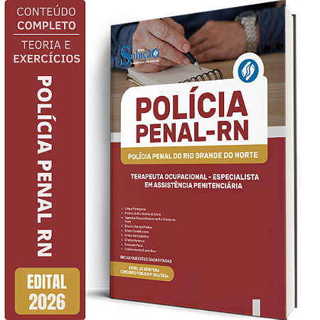Apostila Polícia Penal RN 2026  Especialista em Assistência Penitenciária - Terapeuta Ocupacional