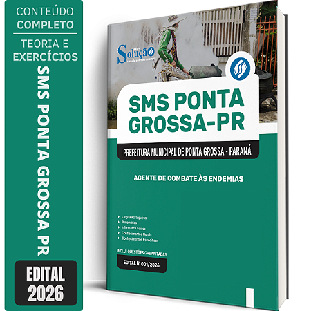 Apostila Prefeitura de Ponta Grossa PR 2026 - Agente de Combate às Endemias