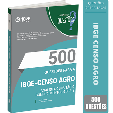 Livro 500 Questões IBGE Temporário Analista Censitário - Conhecimentos Gerais