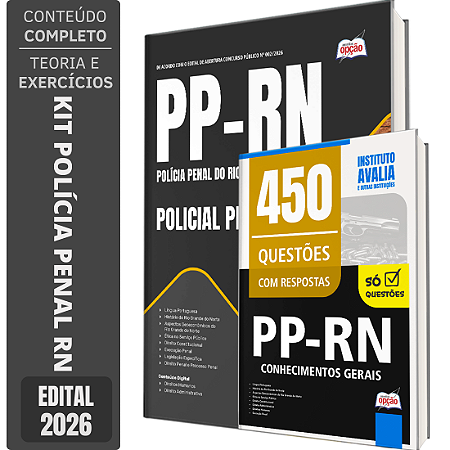 Kit Apostila Policia Penal RN 2026 - Policial Penal + Caderno de 450 Questões Polícia Penal RN - Conhecimentos Gerais