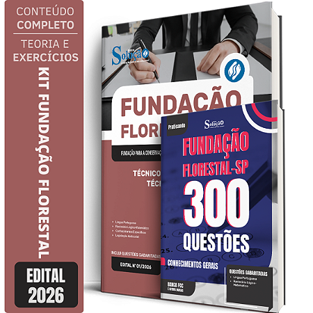 Apostila Fundação Florestal 2026 - Técnico em Administração + Caderno de 300 Questões - Conhecimentos Gerais