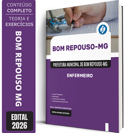 Apostila Prefeitura de Bom Repouso MG 2026 - Enfermeiro