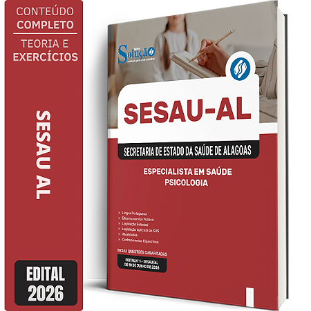 Apostila SESAU AL 2026 Especialista em Saúde - Psicologia