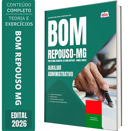 Apostila Prefeitura de Bom Repouso MG 2026 - Auxiliar Administrativo