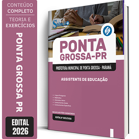 Apostila Prefeitura de Ponta Grossa PR 2026 - Assistente de Educação