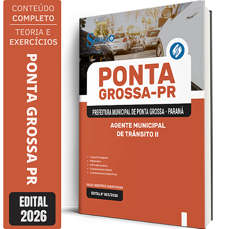 Apostila Prefeitura de Ponta Grossa PR 2026 - Agente Municipal de Trânsito 2