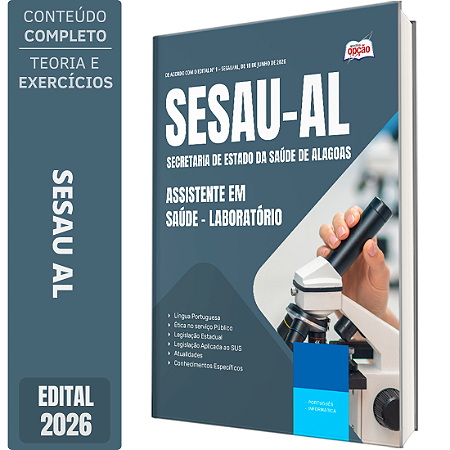 Apostila SESAU AL 2026 Assistente em Saúde - Laboratório