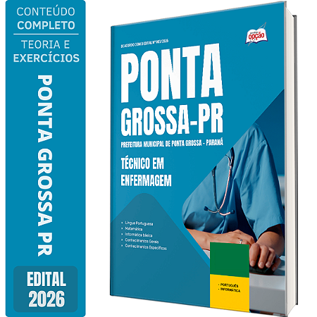 Apostila Prefeitura de Ponta Grossa PR 2026 - Técnico em Enfermagem
