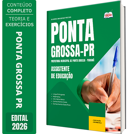 Apostila Prefeitura de Ponta Grossa PR 2026 - Assistente de Educação