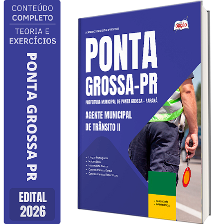 Apostila Prefeitura de Ponta Grossa PR 2026 - Agente Municipal de Trânsito 2