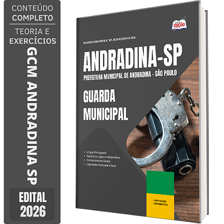 Apostila Prefeitura de Andradina SP 2026 GCM - Guarda Municipal