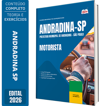 Apostila Prefeitura de Andradina SP 2026 - Motorista