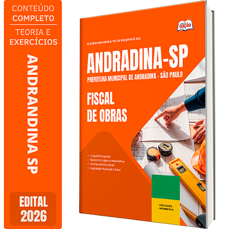 Apostila Prefeitura de Andradina SP 2026 - Fiscal de Obras