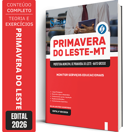 Apostila Prefeitura de Primavera do Leste MT 2026 - Monitor Serviços Educacionais
