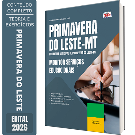 Apostila Prefeitura de Primavera do Leste MT 2026 - Monitor Serviços Educacionais