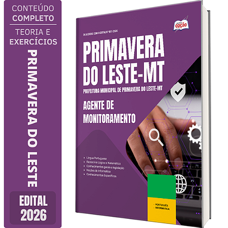 Apostila Prefeitura de Primavera do Leste MT 2026 - Agente de Monitoramento