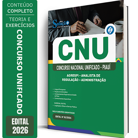Apostila Concurso Unificado PI 2026 AGRESPI - Analista de Regulação - Administração