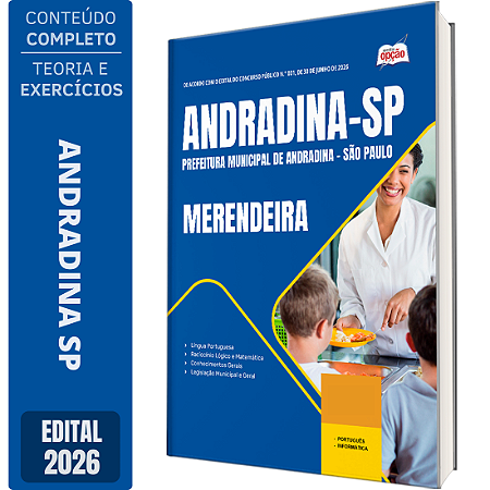Apostila Prefeitura de Andradina SP 2026 - Merendeira(o)