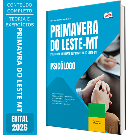 Apostila Prefeitura de Primavera do Leste MT 2026 - Psicólogo