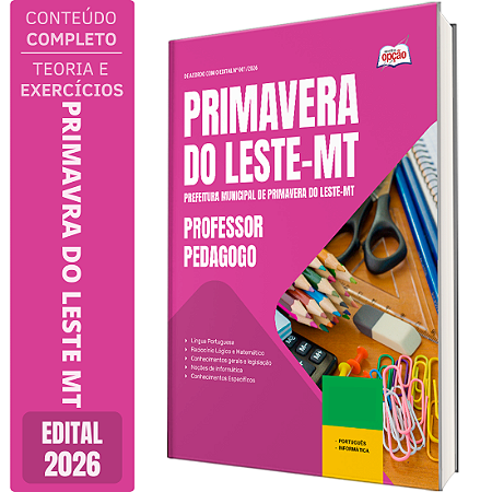 Apostila Prefeitura de Primavera do Leste MT 2026 - Professor Pedagogo