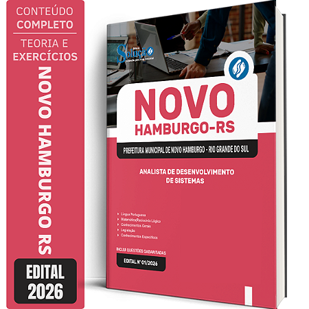 Apostila Prefeitura de Novo Hamburgo RS 2026 - Analista de Desenvolvimento de Sistemas