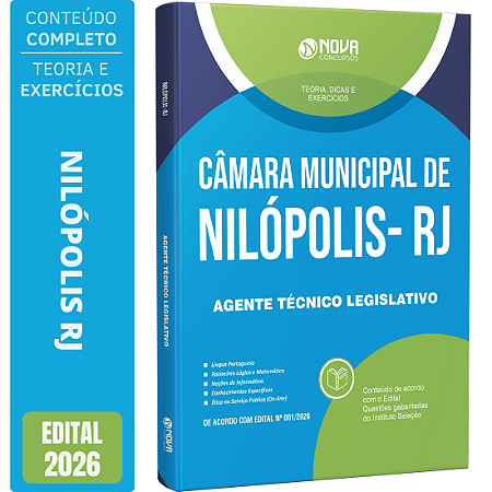 Apostila Câmara de Nilópolis RJ 2026 - Agente Técnico Legislativo