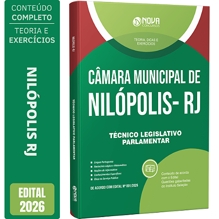 Apostila Câmara de Nilópolis RJ 2026 - Técnico Legislativo Parlamentar