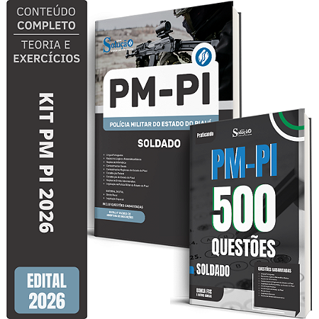 Kit Apostila PM PI 2026 - Soldado + Caderno de 500 Questões PM PI