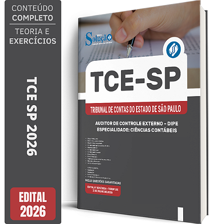 Apostila TCE SP 2026 Auditor de Controle Externo - DIPE - Ciências Contábeis