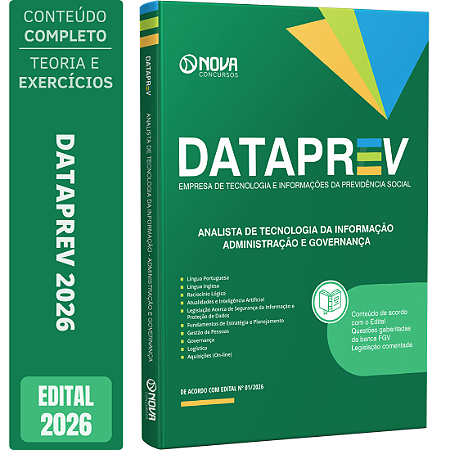 Apostila Dataprev 2026 Analista de Tecnologia da Informação - Administração e Governança