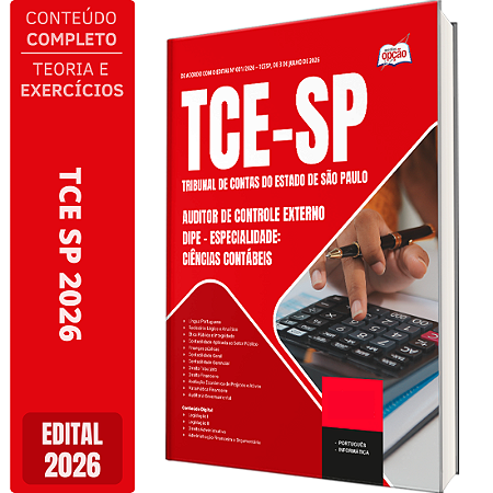Apostila TCE SP 2026 Auditor de Controle Externo - DIPE - Ciências Contábeis