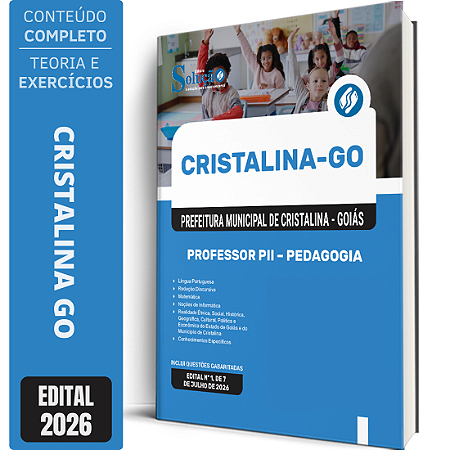 Apostila Prefeitura de Cristalina GO 2026 Professor PII - Pedagogia