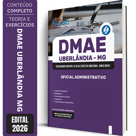 Apostila DMAE Uberlândia MG 2026 - Oficial Administrativo