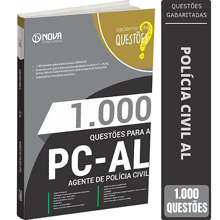 Livro 1000 Questões Gabaritadas PC AL - Agente de Polícia Civil