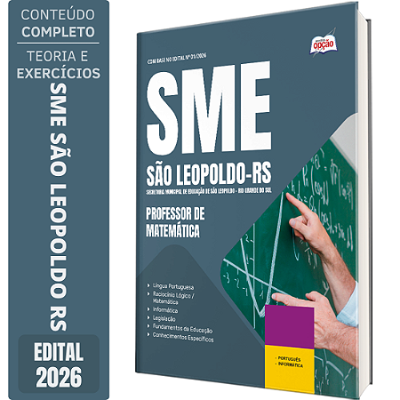 Apostila Prefeitura de São Leopoldo RS 2026 - Professor de Matemática