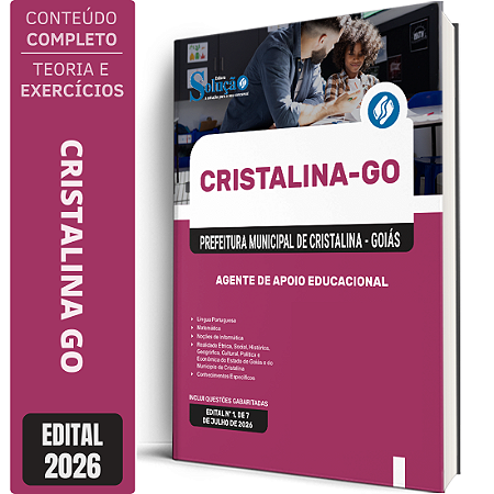 Apostila Prefeitura de Cristalina GO 2026 - Agente de Apoio Educacional