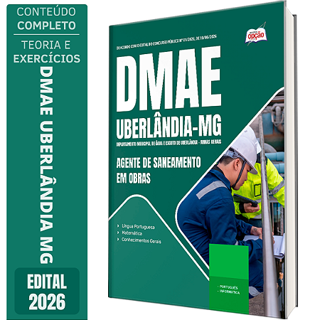 Apostila DMAE Uberlândia MG 2026 - Agente de Saneamento em Obras