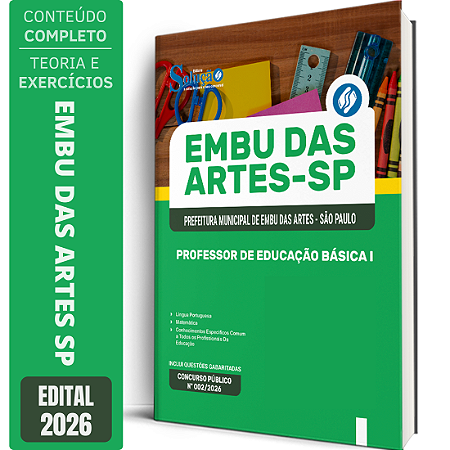 Apostila Prefeitura de Embu das Artes SP 2026 - Professor de Educação Básica 1