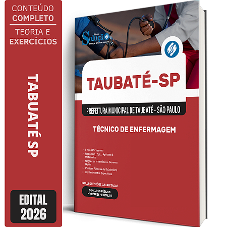 Apostila Prefeitura de Taubaté SP 2026 - Técnico de Enfermagem