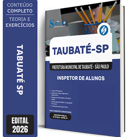 Apostila Prefeitura de Taubaté SP 2026 - Inspetor de Alunos