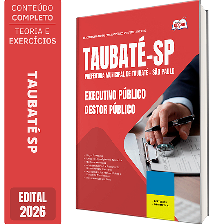 Apostila Prefeitura de Taubaté SP 2026 - Executivo Público Gestor Público