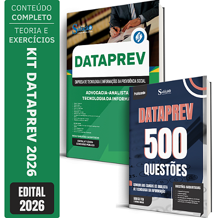 Kit Apostila DATAPREV 2026 Analista de Tecnologia da Informação - Advocacia + Caderno de 500 Questões