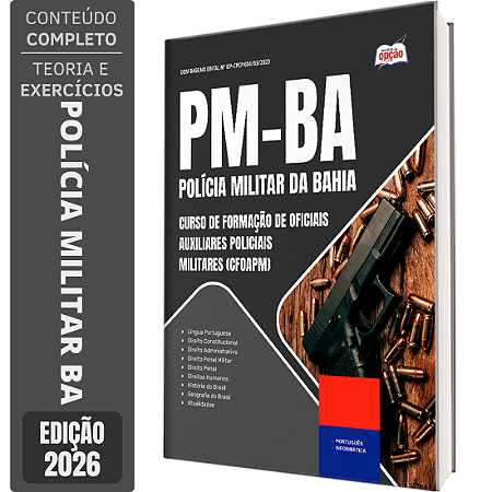 Apostila PM BA 2026 - Curso de Formação de Oficiais Auxiliares Policiais Militares (CFOAPM)