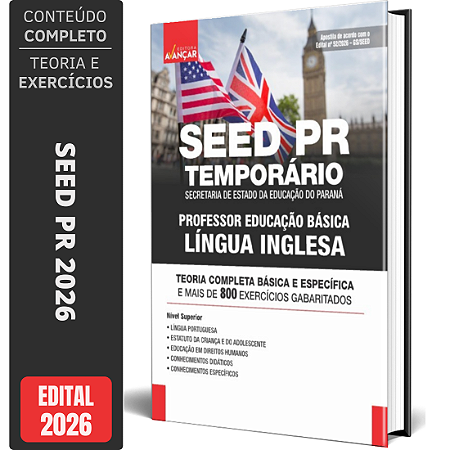Apostila SEED PR 2026 Professor de Educação Básica - Língua Inglesa