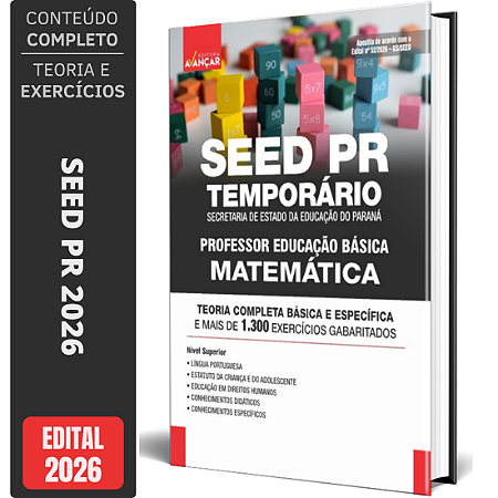 Apostila SEED PR 2026 Professor de Educação Básica - Matemática