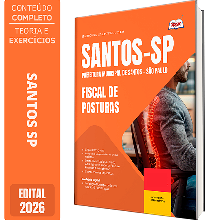 Apostila Prefeitura de Santos SP 2026 - Fiscal de Posturas