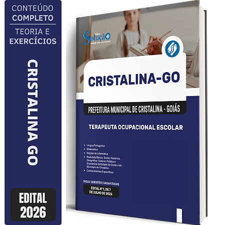 Apostila Prefeitura de Cristalina GO 2026 - Terapeuta Ocupacional Escolar